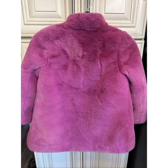 Crewcuts Girls Faux Fur Teddy Plush Double Breasted Coat Jacket Pink Size 6-7 - Picture 9 of 9